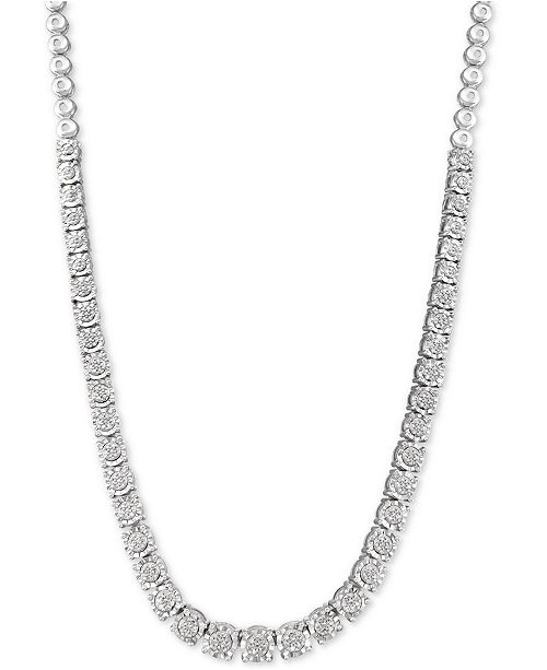 Macy's Diamond 18" Statement Necklace (1/3 ct. t.w.) in Sterling Silver & Reviews Necklaces