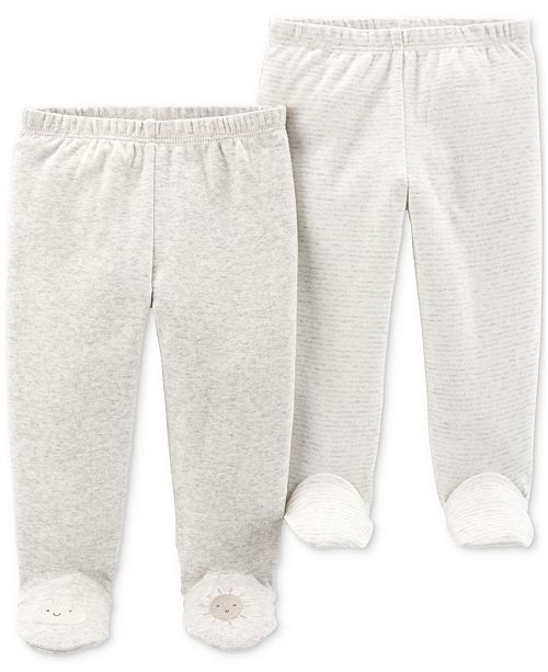 Carter's Baby Boys or Girls 2Pk. Cotton Footed Pants & Reviews