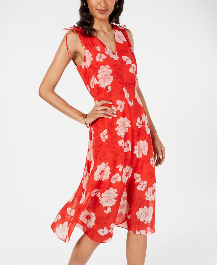 Vince Camuto Floral-Print A-Line Dress - Macy's