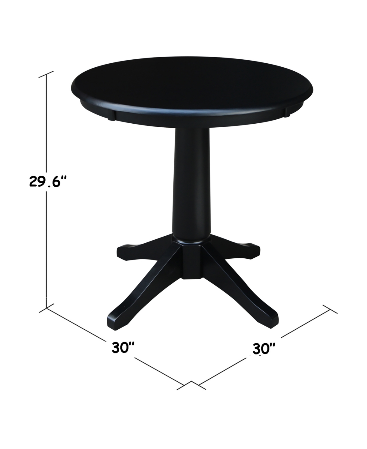 International Concepts Round Top Pedestal Table- 28.9