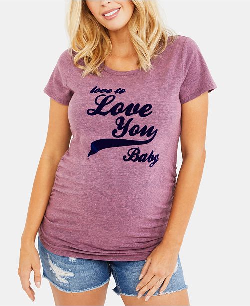 Jessica Simpson Love To Love You Baby Maternity Graphic Tee Reviews Maternity Women Macy S