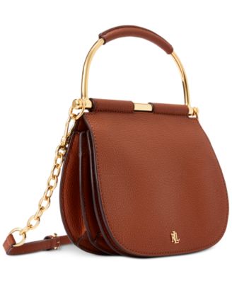 ralph lauren pebbled leather satchel