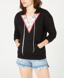 Triangle-Logo Lace-Up Hoodie