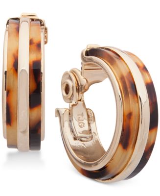 Lauren Ralph Lauren Gold-Tone Tortoise Shell-Look Clip-On