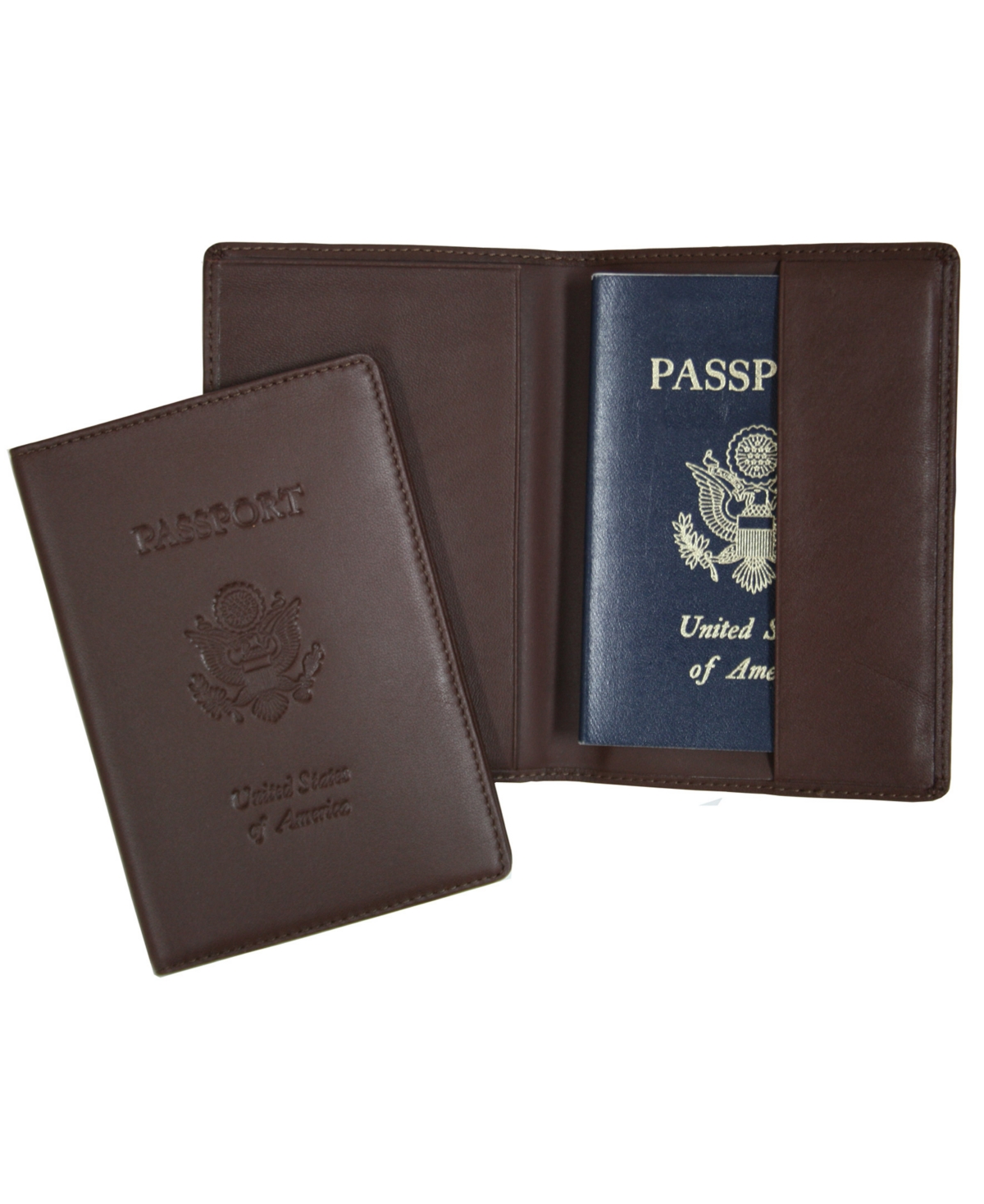 Men's Royce New York Passport Seal Embossed Rfid Blocking Passport Case - Brown