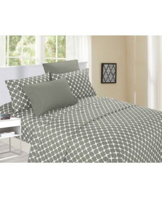 Geometric Printed Microfiber 6-Pc. Sheet Set, Full