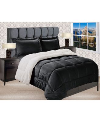 Elegant Comfort Micromink/Sherpa Reversible Down Alternative Microsuede 2-Pc. Comforter Sets, King