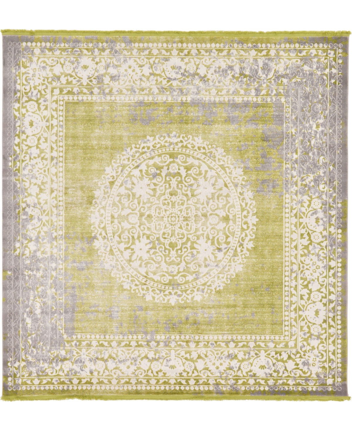 Bayshore Home Norston Nor4 8' x 8' Square Area Rug - Light Green