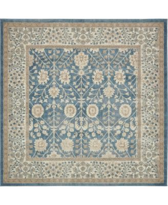 Bayshore Home Bellmere Bel3 Light Blue 8' x 8' Square Area Rug - Macy's
