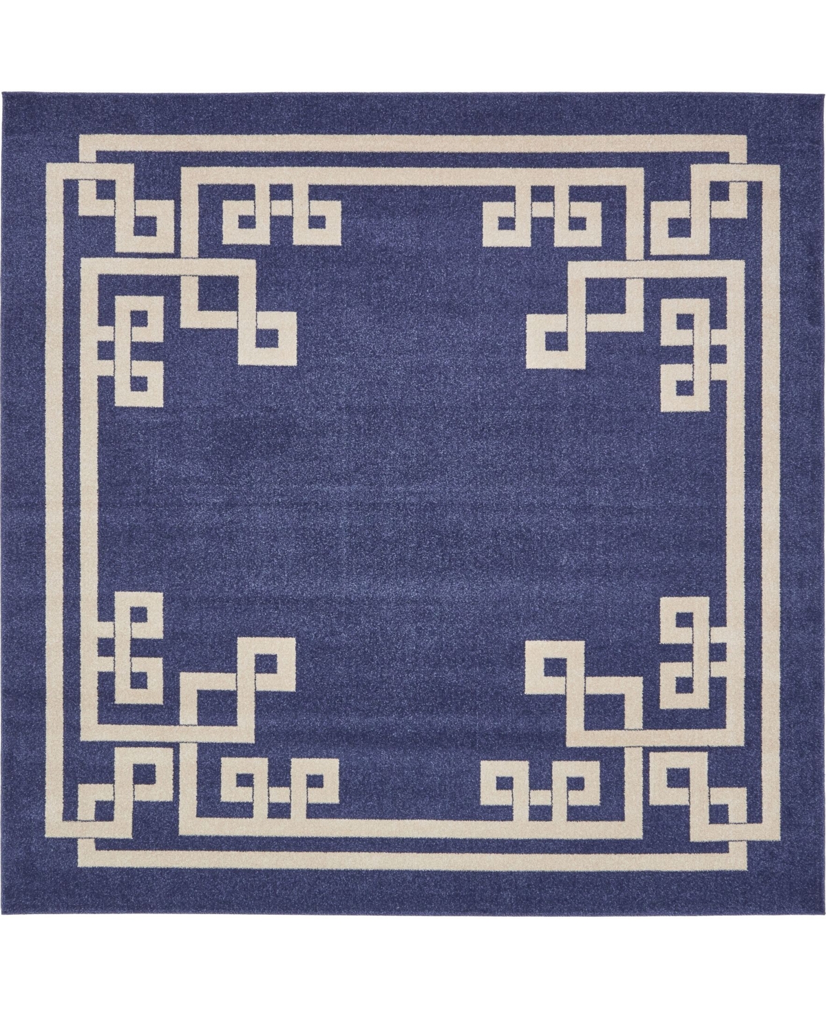 Bayshore Home Anzu Anz3 Navy Blue 8' x 8' Square Area Rug - Navy Blue