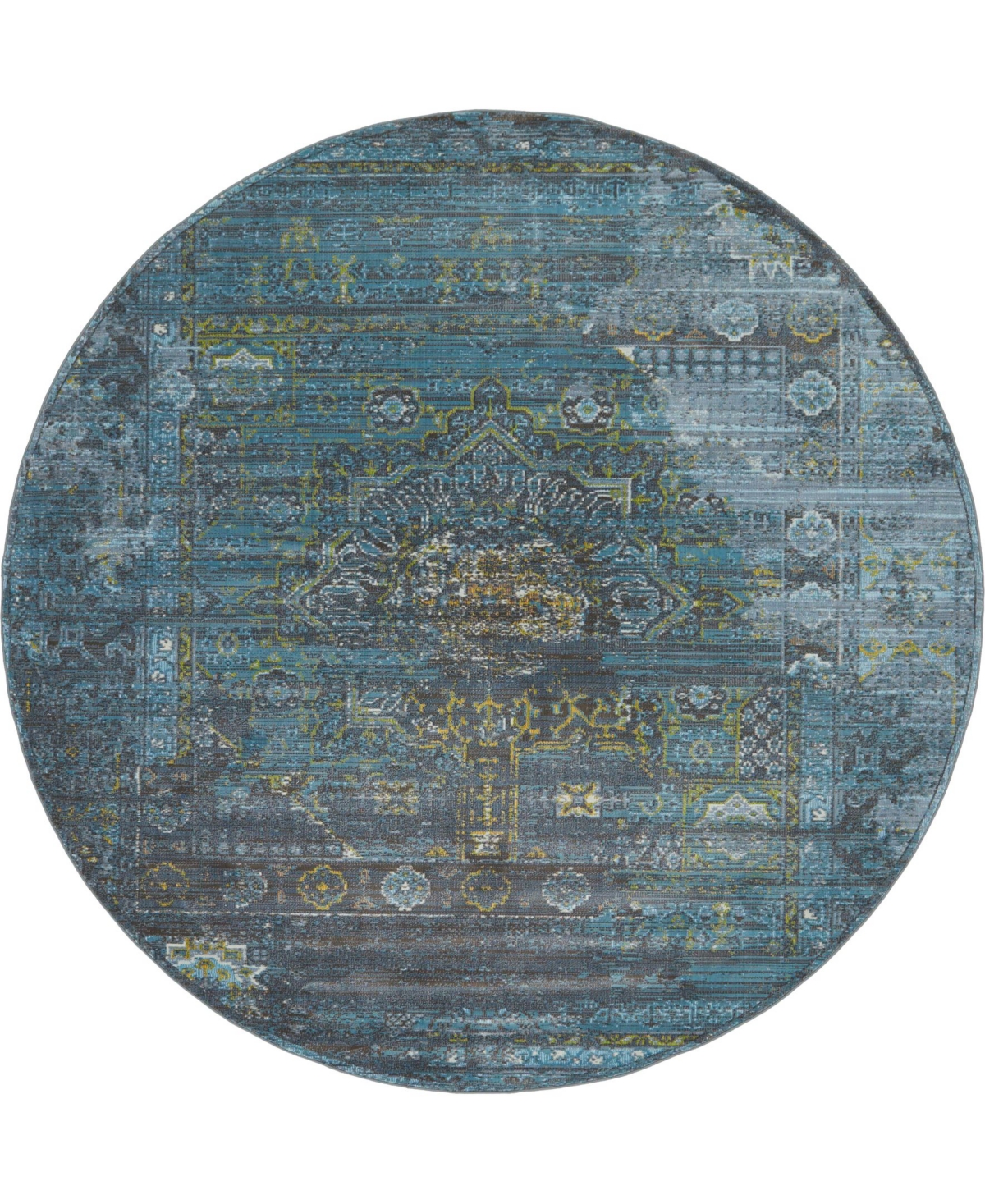 Bayshore Home Kenna Ken5 Dark Gray 8' 4in x 8' 4in Round Area Rug - Dark Gray