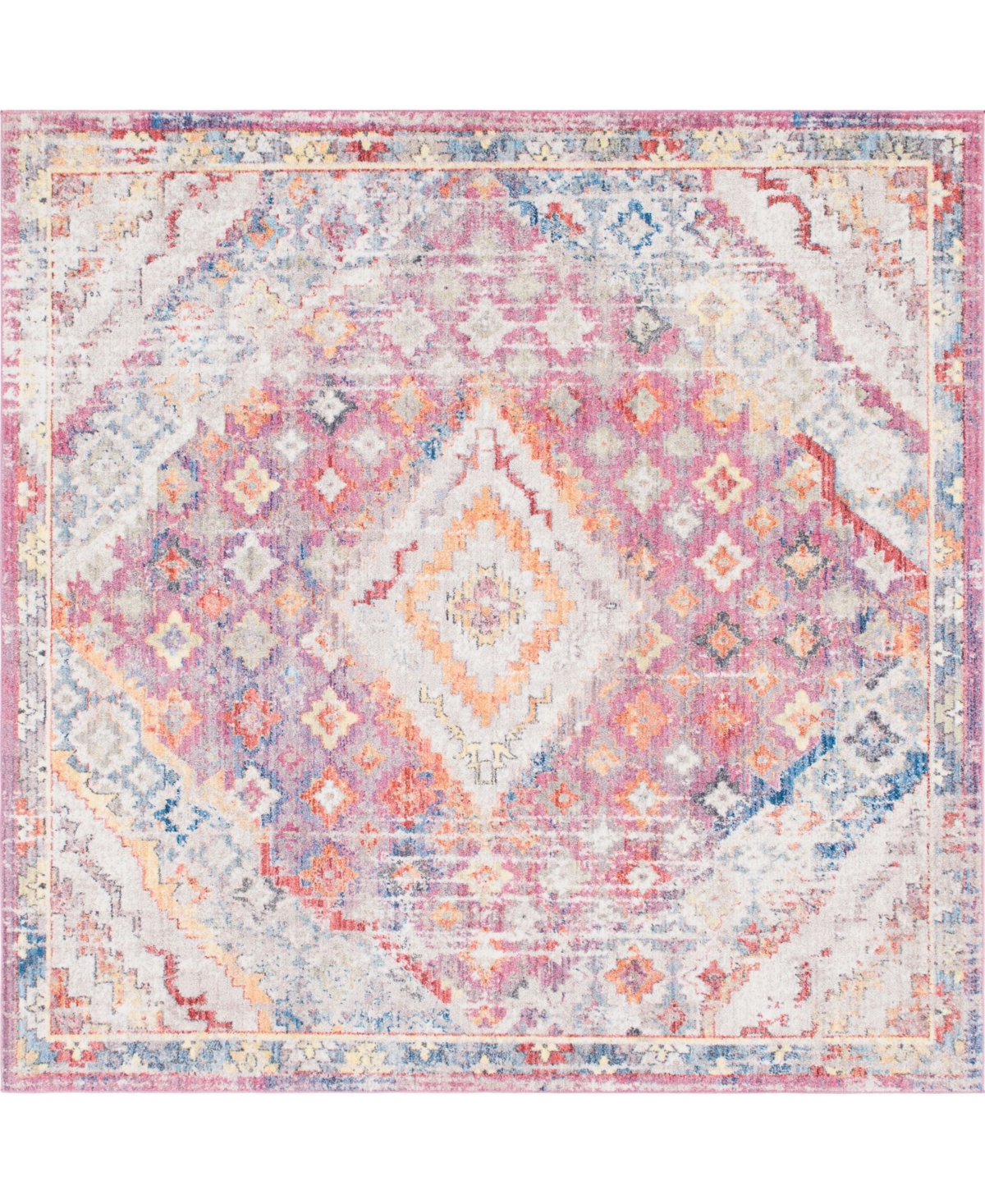 Bayshore Home Zilla Zil1 8' x 8' Square Area Rug - Pink