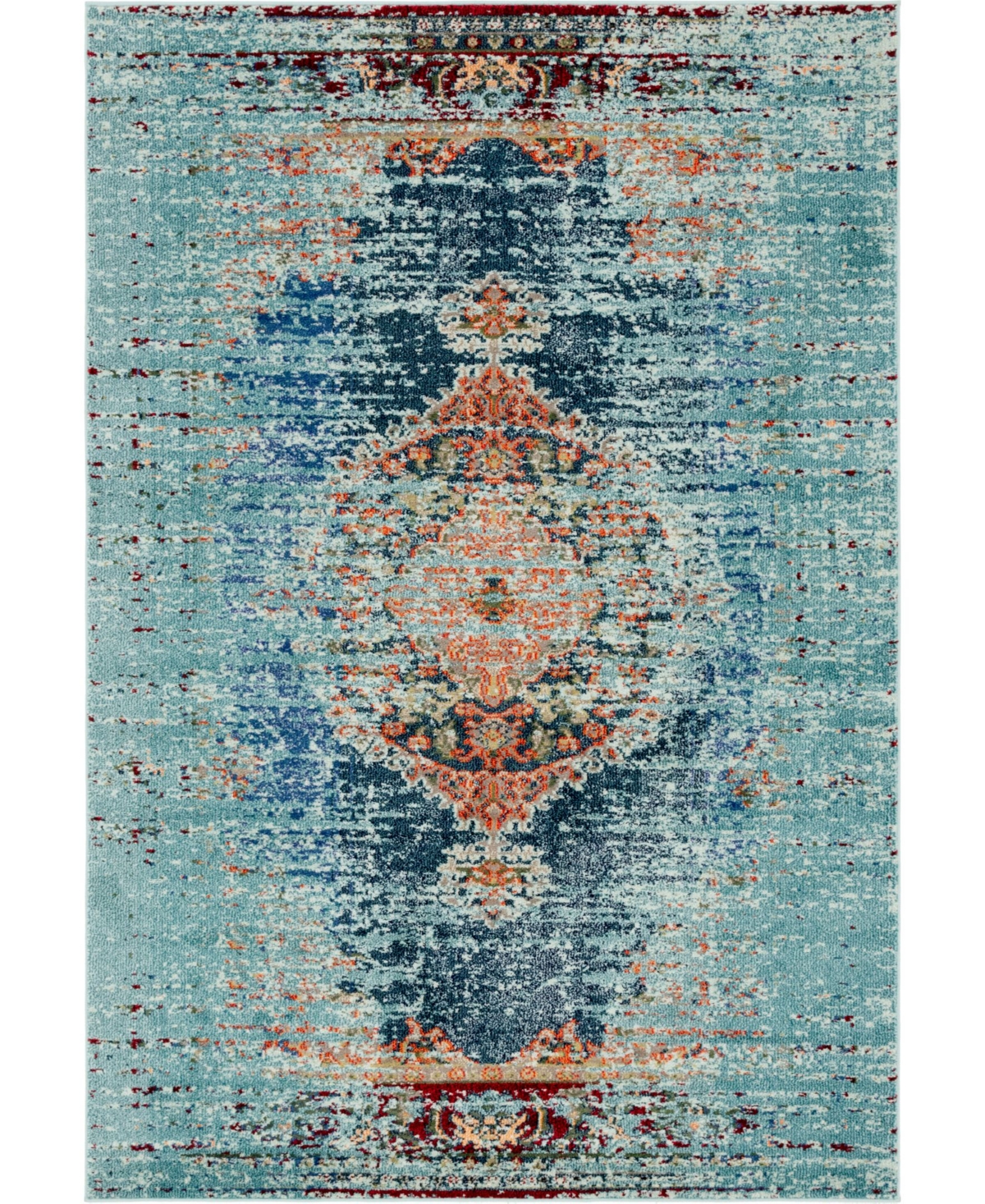 Bayshore Home Brio Bri6 Turquoise 7' x 10' Area Rug - Turquoise