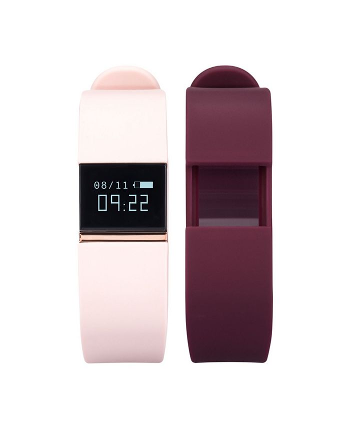 iTouch iFitness Activity Tracker with Blush Strap and Bonus Burgundy