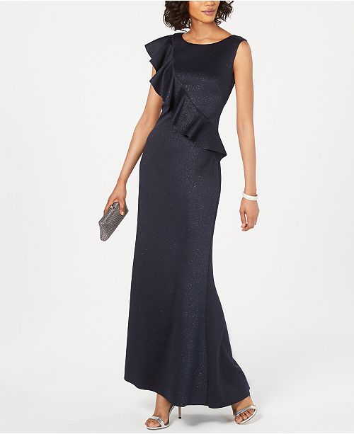 Jessica Howard Ruffled Glitter Gown & Reviews - Dresses - Women - Macy's