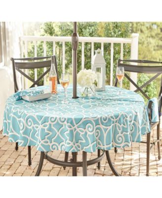 Elrene - Chase Geometric Stain Resistant Indoor Outdoor 70" Round Umbrella Tablecloth