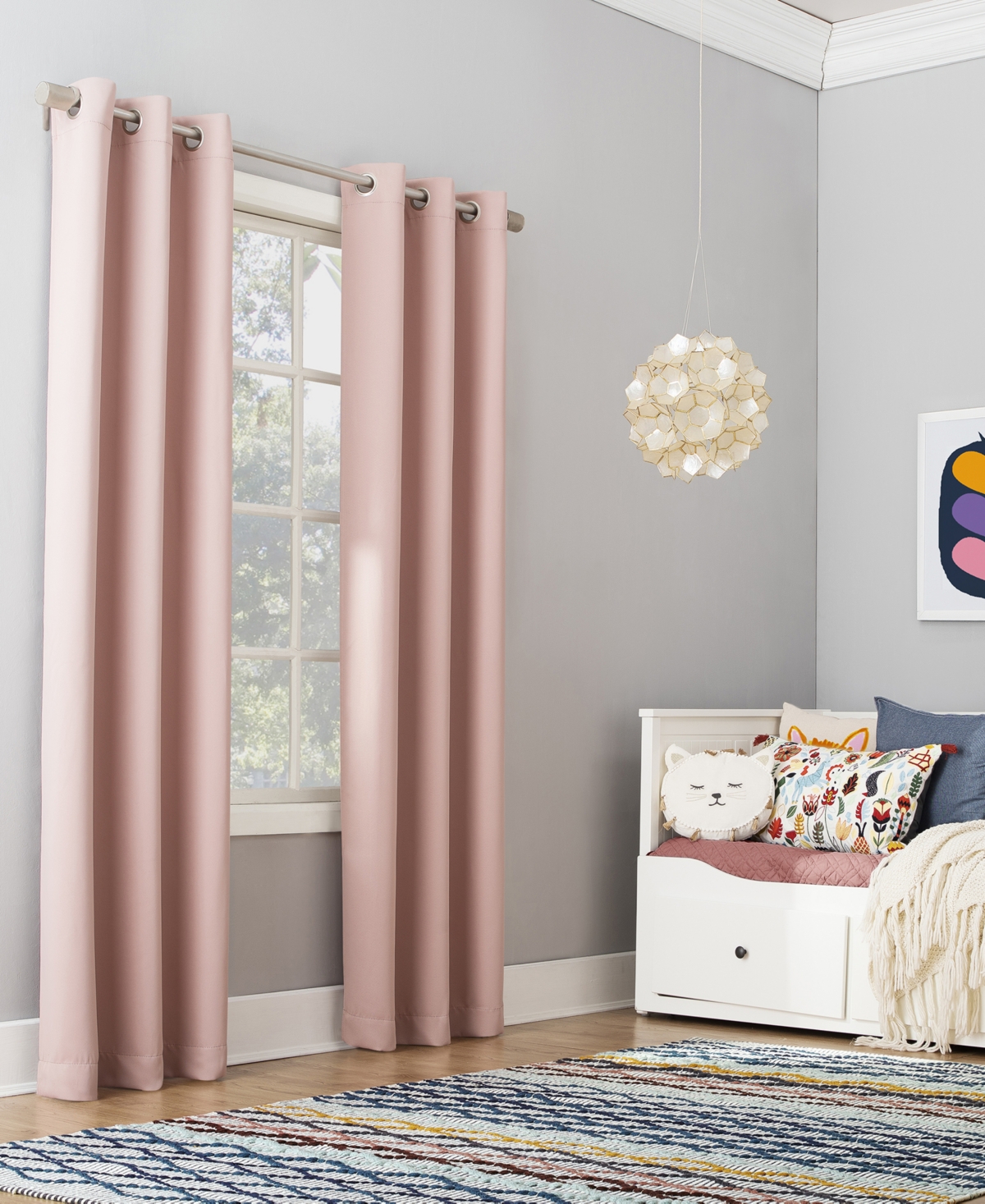 Riley Kids Bedroom Blackout Grommet Curtain Panel