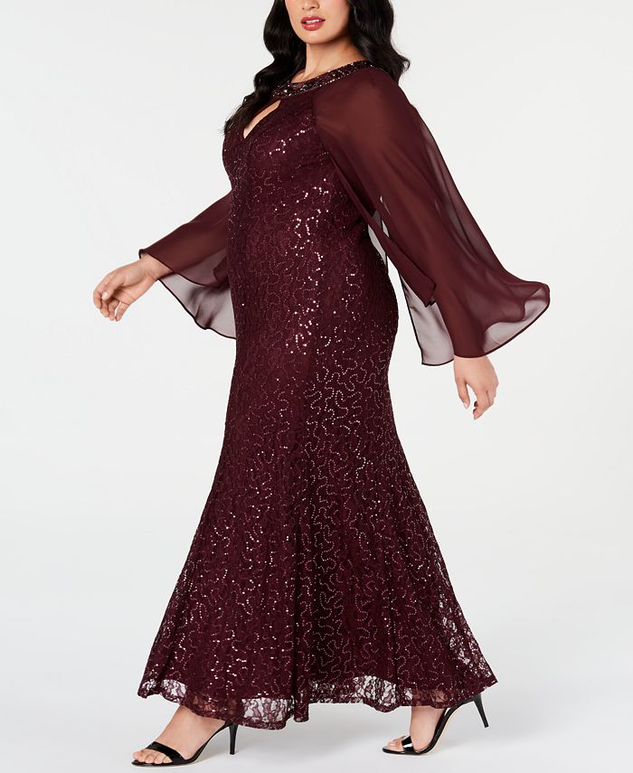 plus size capelet gown