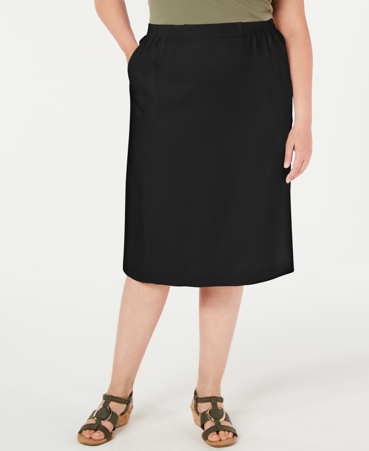 Shop Alfred Dunner Plus Size Classics Classic Fit Skirt In Black