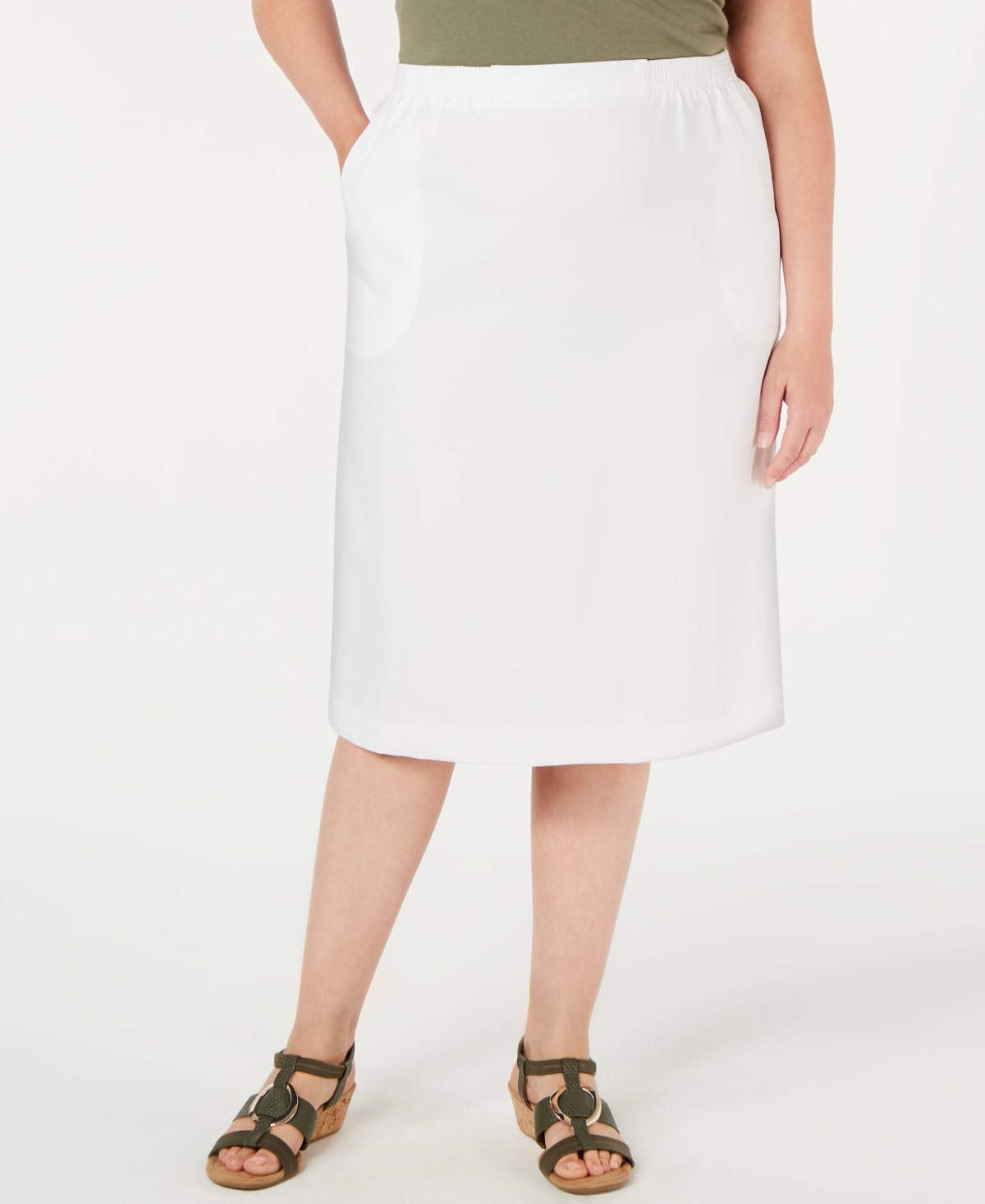 Shop Alfred Dunner Plus Size Classics Classic Fit Skirt In White