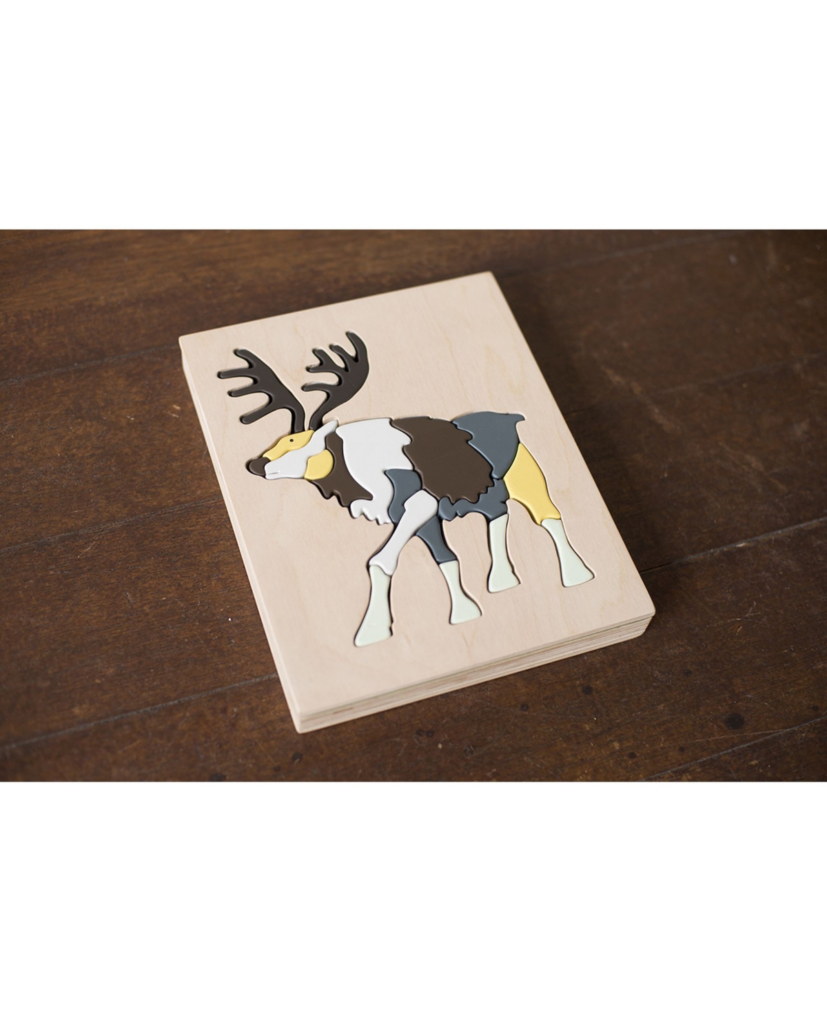 Eguchi Toys Kids' Wooden Animal Puzzle In Brown