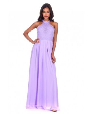 choker neck maxi dress