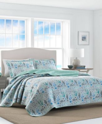 Laura Ashley - Fish Friends At Bay Pearl Grey Quilt Set, Twin
