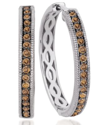 Le Vian - Chocolate Diamond Hoop Earrings (5/8 ct. t.w.) in 14k White Gold