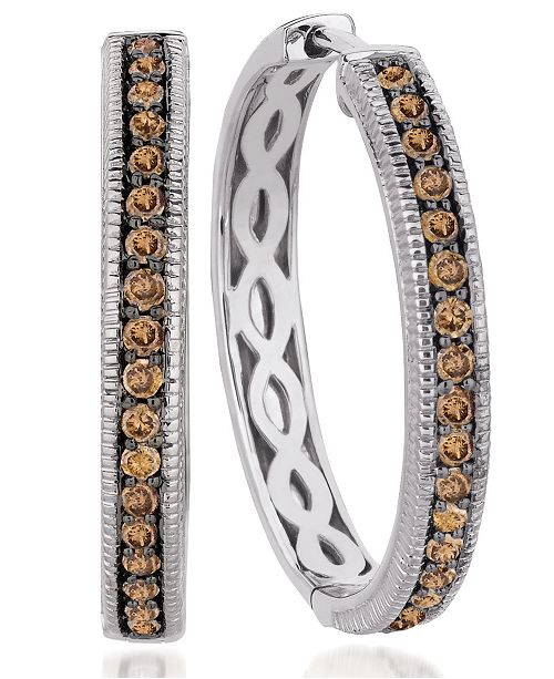 Le Vian Chocolate Diamond Hoop Earrings (5/8 ct. t.w.) in 14k White