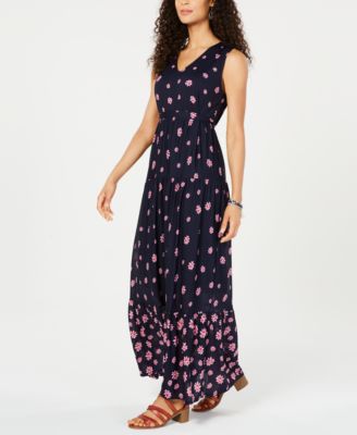 Style & Co Petite Floral-Print Tiered Maxi Dress, Created for Macy's