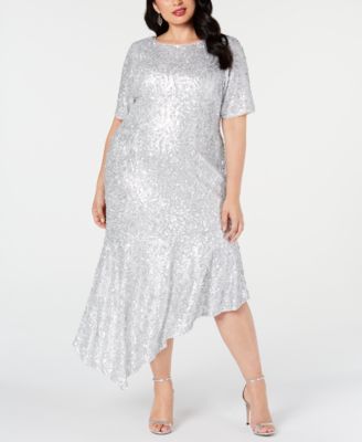 plus size sequin midi dress