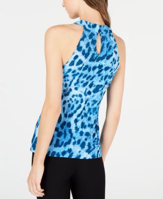 INC International Concepts INC Leopard Crisscross Halter Top, Created for Macy's 