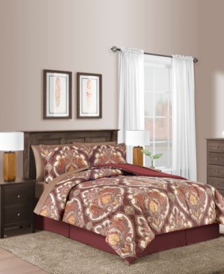Fairfield Square Collection - Estelle Merlot 8-Pc. Comforter Sets