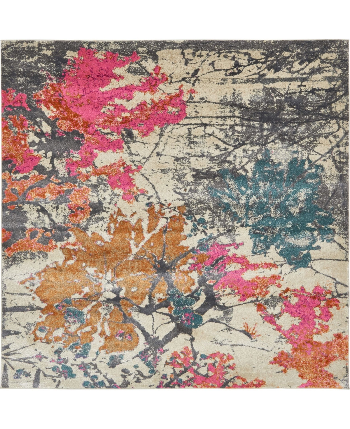 Bayshore Home Aroa Aro6 Beige 8' x 8' Square Area Rug - Beige