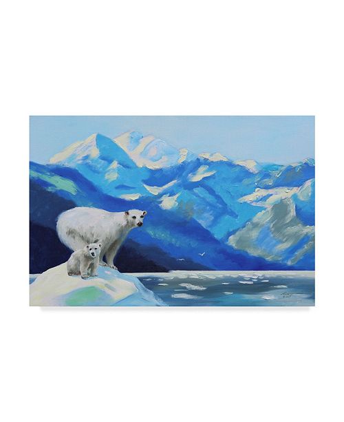 Trademark Global D Rusty Rust Two Polar Bears Canvas Art 19 X