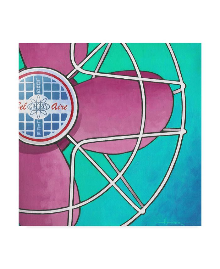 Trademark Global Larry Hunter 'Bel Aire Fan Pink On Turquoise' Canvas