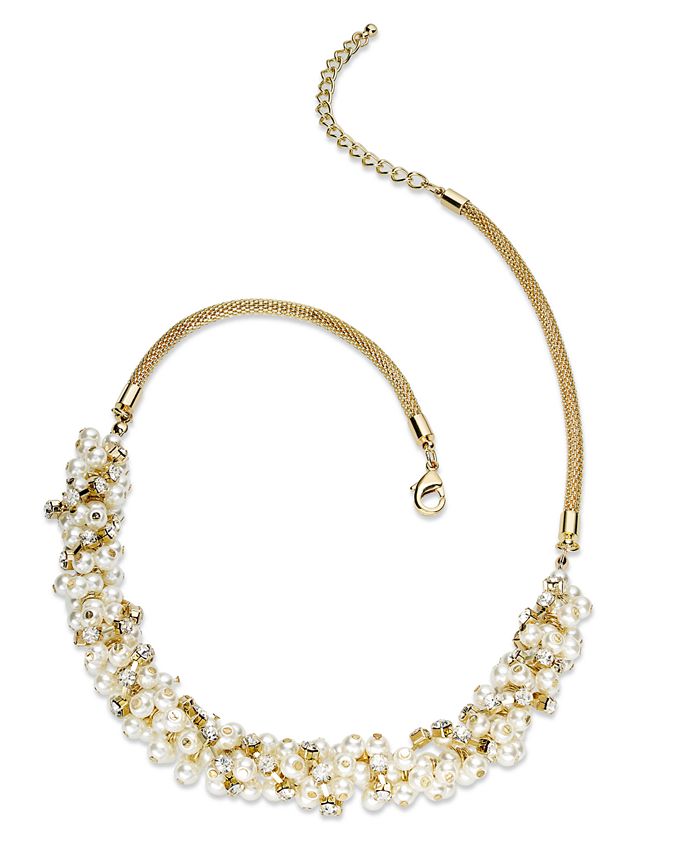 Charter Club GoldTone Glass Pearl Cluster Necklace & Reviews Fashion