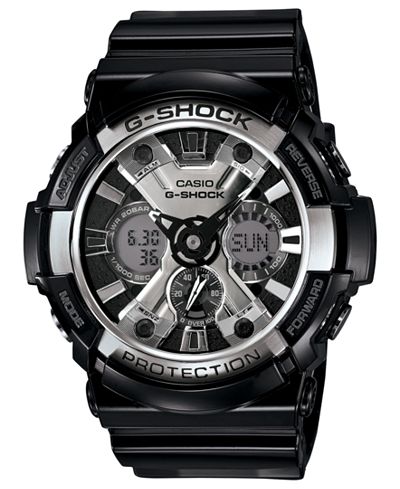 G-Shock Men's Analog-Digital Black Resin Strap Watch 53mm GA200BW-1A