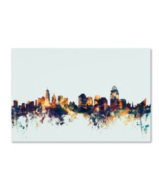 Trademark Global Michael Tompsett 'Cincinnati Ohio Skyline Blue' Canvas Art - 22" x 32"