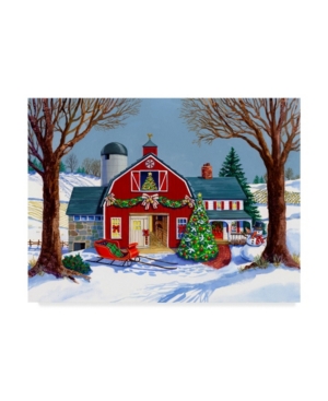 Trademark Global Geraldine Aikman 'the Red Sleigh Barn' Canvas Art In Multi
