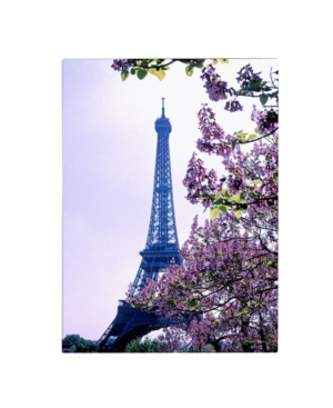 Trademark Global Kathy Yates 'eiffel Tower With Blossoms' Canvas Art In Multi