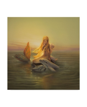 Trademark Global Kirk Reinert 'one Love Mermaid' Canvas Art In Multi