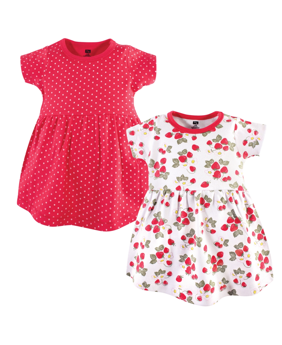 Hudson Baby Toddler Girls Cotton Short-Sleeve Dresses 2pk, Strawberries