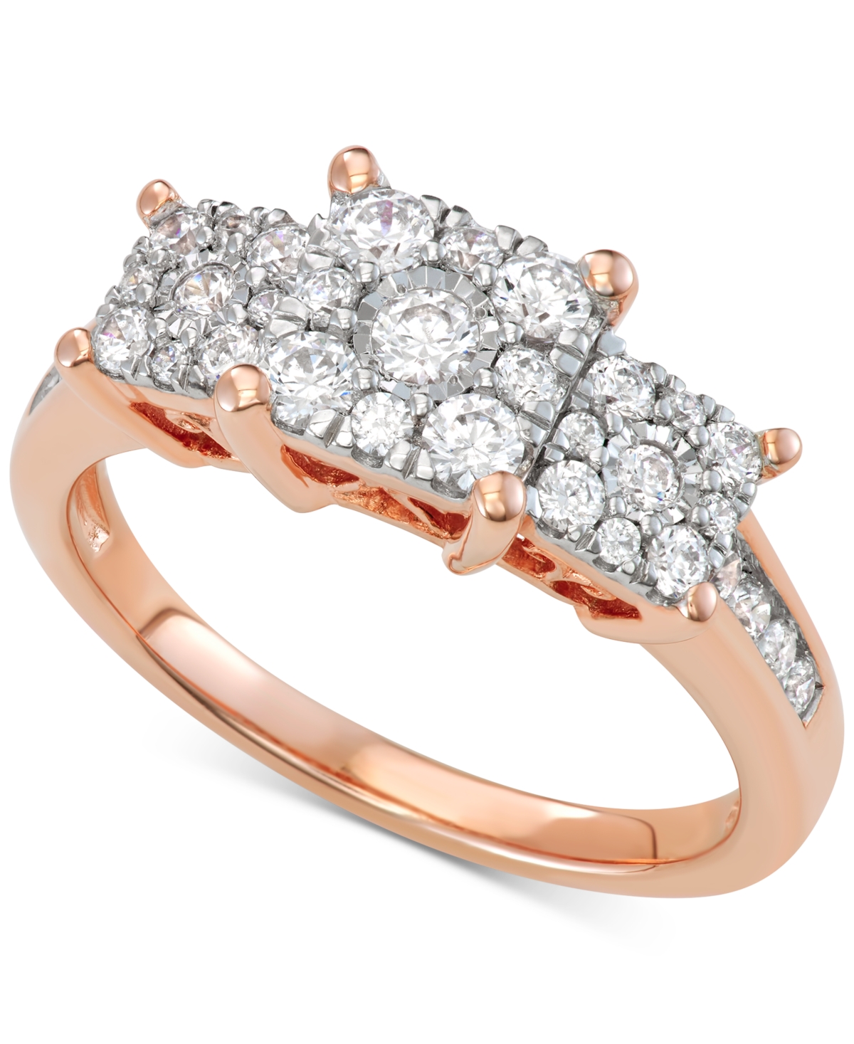 Diamond Princess Triple Halo Engagement Ring (3/4 ct. t.w.) in 14k White, Yellow or- Rose Gold
