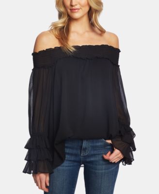 dressy black off the shoulder top