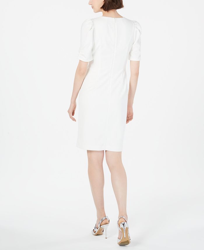 Calvin Klein Puff-Sleeve Sheath Dress - Macy's