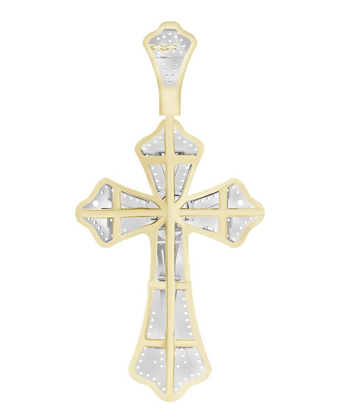 Macy's - Men's Diamond (1/2 ct.t.w.) Crucifix Cross Pendant in 10k Yellow Gold
