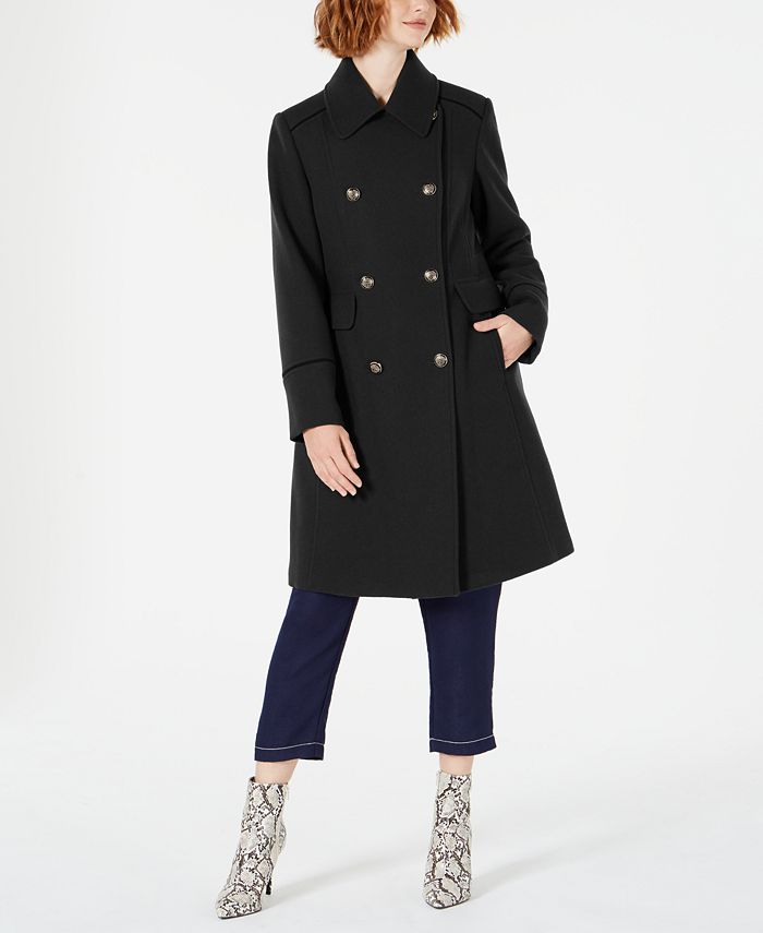 Vince Camuto Wing-Collar Double-Breasted Coat - Macy's