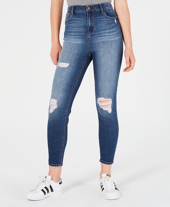 Vanilla Star Juniors' Ripped High-Rise Skinny Jeans & Reviews - Jeans ...