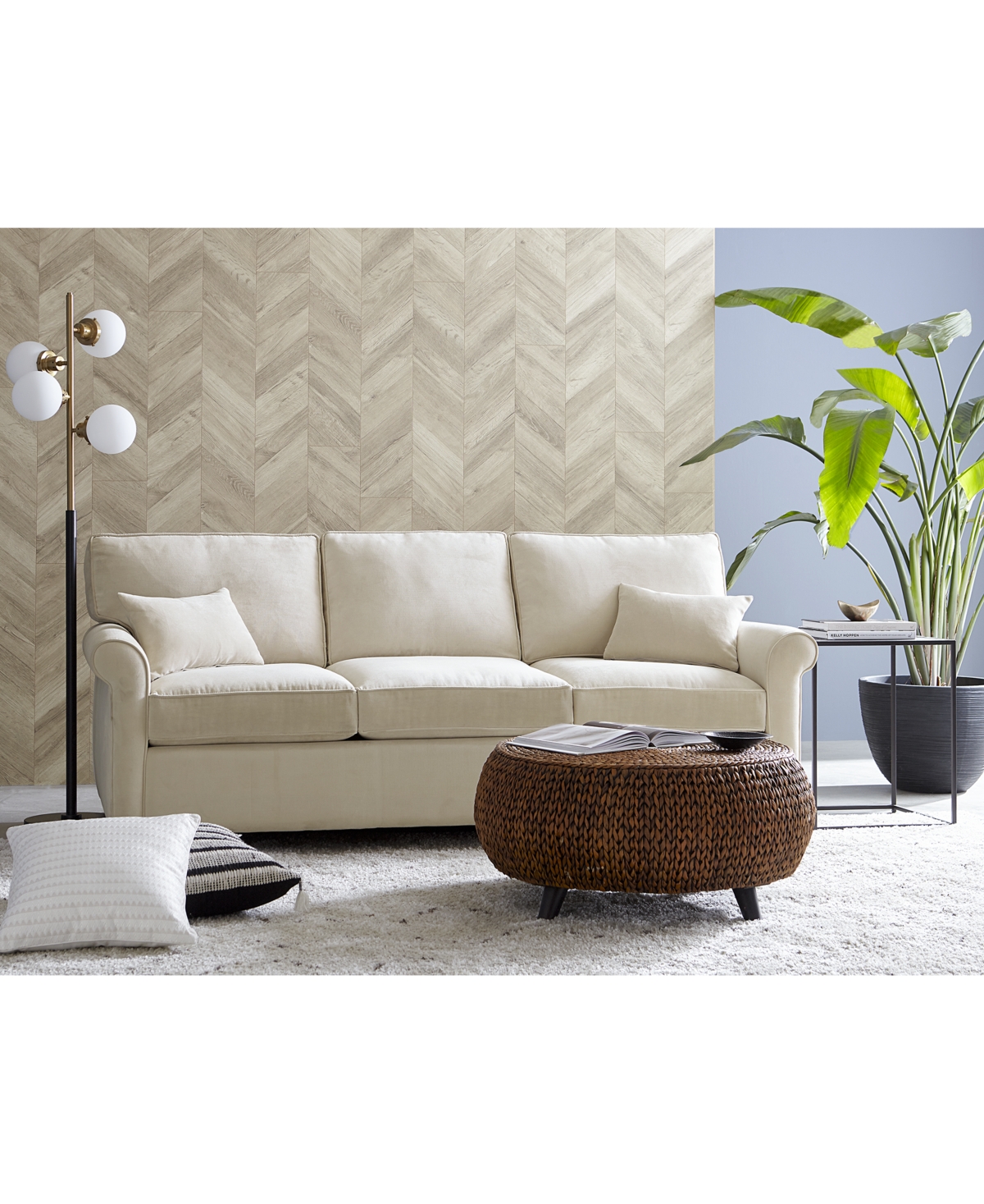 MACY'S LIDIA FABRIC OTTOMAN, CREATED FOR MACY'S 